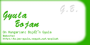 gyula bojan business card